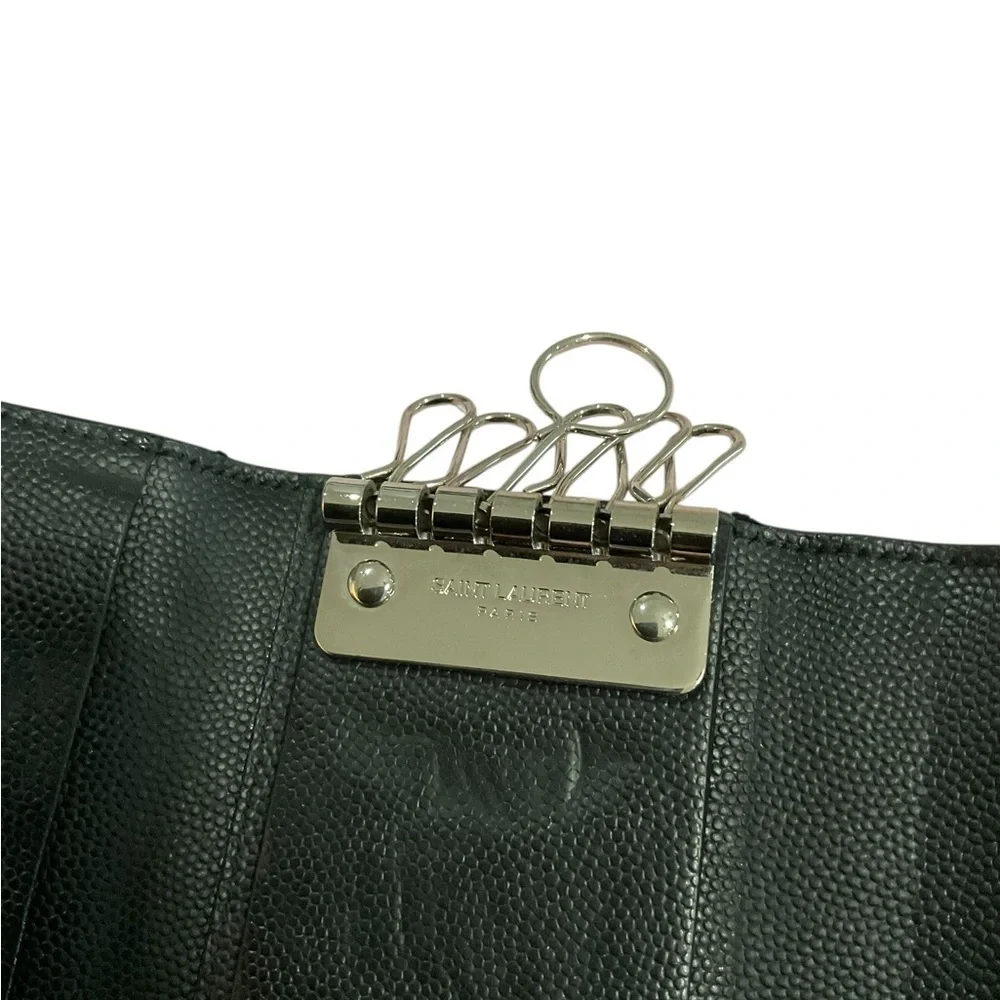 Saint Laurent Black Leather Key Case